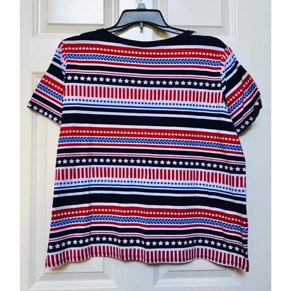 ALFRED DUNNER WOMEN'S TOP SIZE XL STRIPE PATRIOTIC,4 OF JULY, PULL OVER, KNIT - Picture 3 of 6